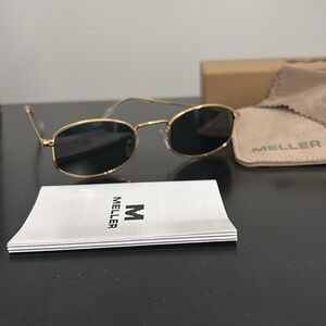 Meller SUKU sunglasses. Gold and olive green metal sunglasses. New with box.